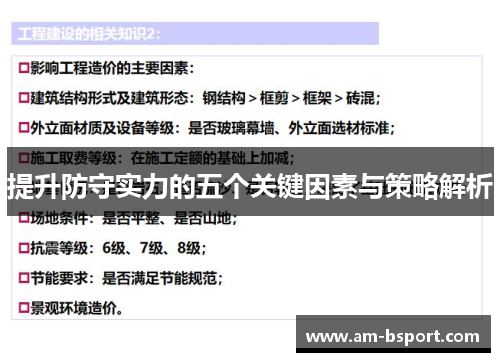 提升防守实力的五个关键因素与策略解析